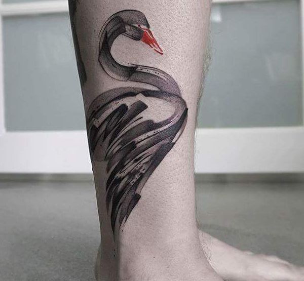 Cisne negro na perna 