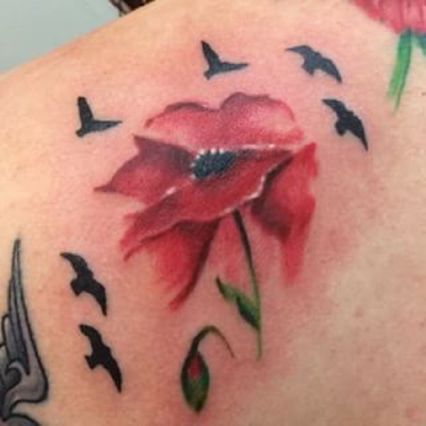 tatuagem de flor de papoula 43 