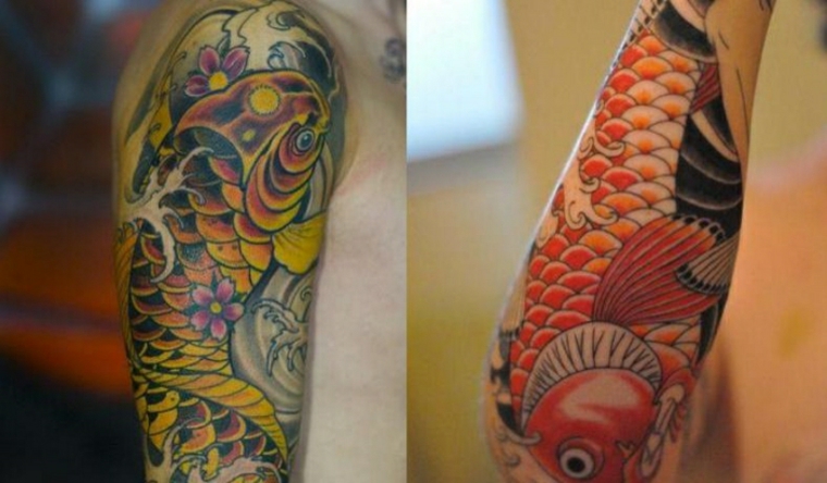Tatuagens de peixe Koi 