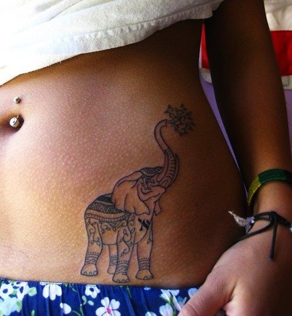 Projetos bonitos do Tattoo do elefante Vectorial minúsculo (37) 