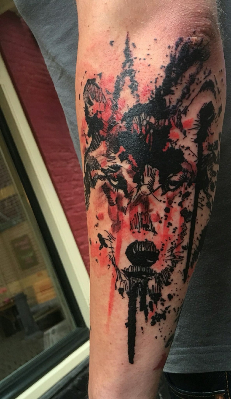 lobo-tatuagens-vermelho-preto-design-moderno 