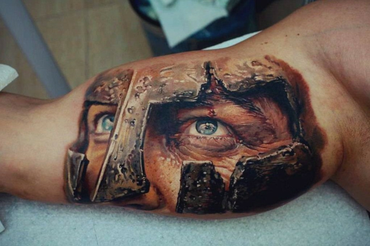 tatuagens em 3D-look-guerreiro 