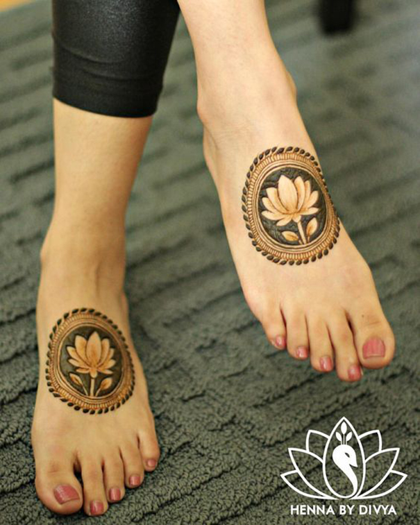 tatuagem tibetana a pé 