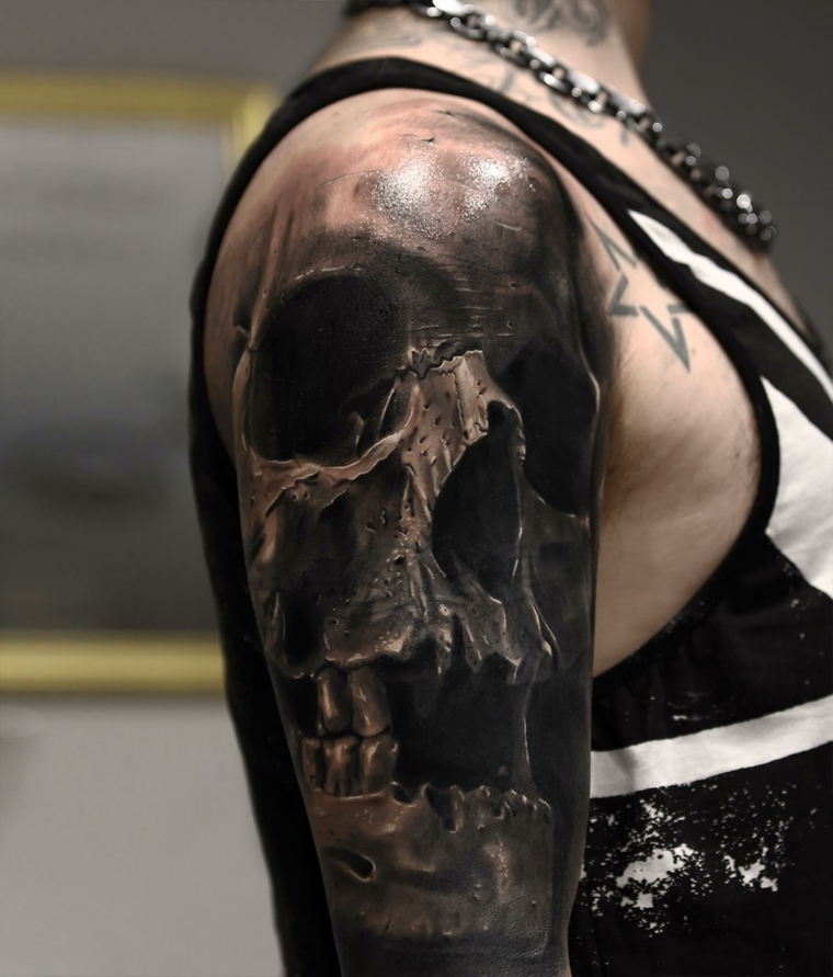 tatuagens-3d-opções-crânio-design-realista 