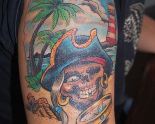 40 fantásticos desenhos de tatuagem de pirata 8 