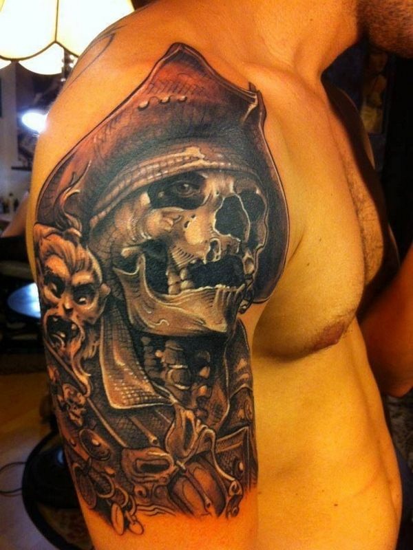 40 fantásticos desenhos de tatuagem de pirata 38 