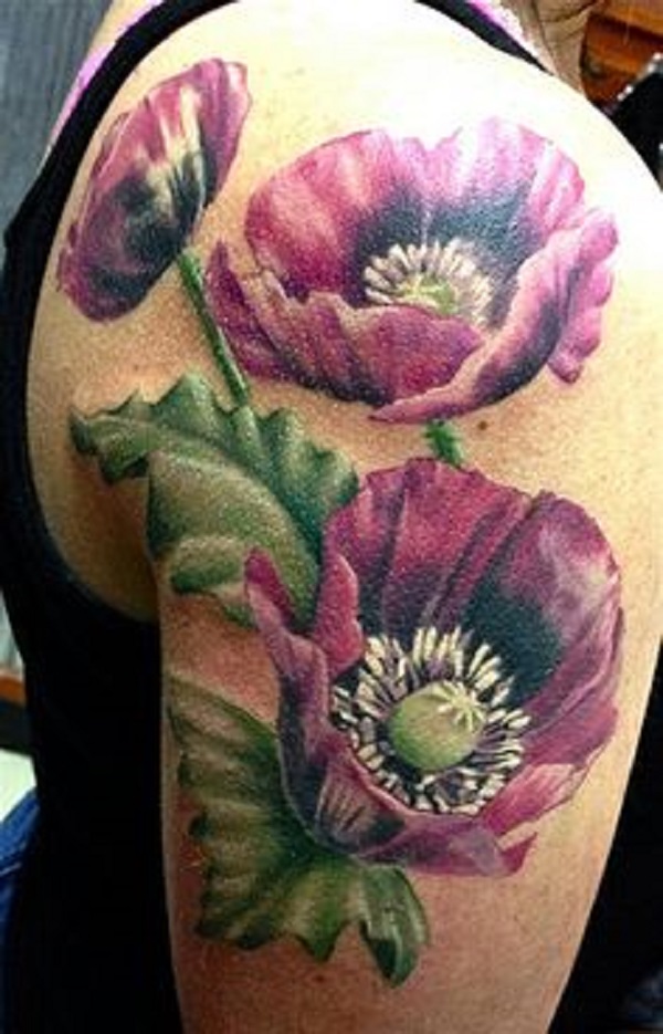 tatuagem de flor de papoula 50 