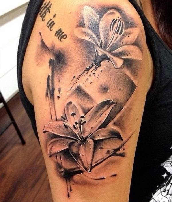 tatuagem de flores de lírio 15 