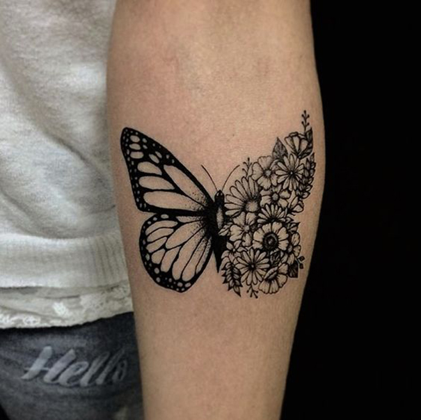 tatuagem de borboleta no braço 