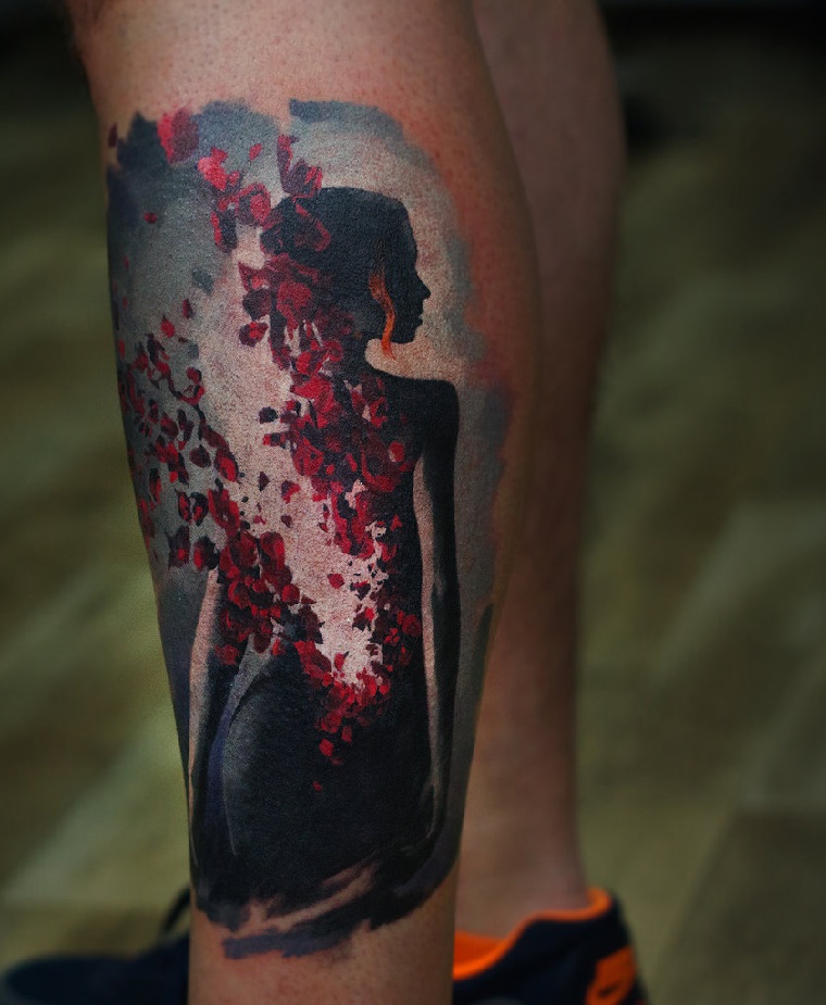 tatuagens-em-3D-mulher-flores-belas-opções-design 