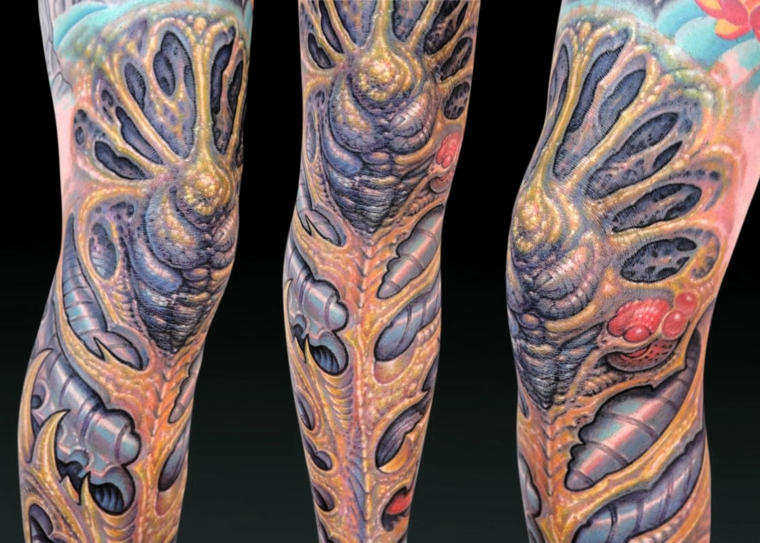 tatuagem de perna de cor 