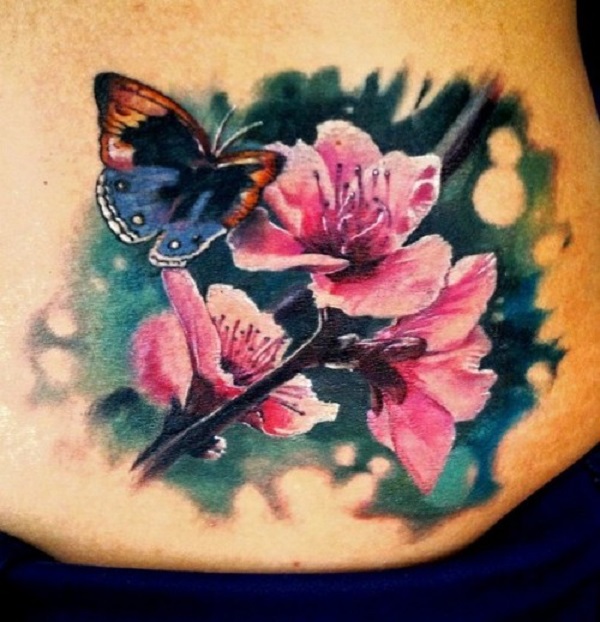 Tatuagem de borboleta 3D 65 