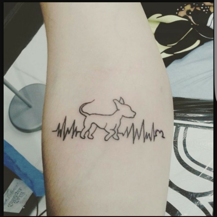 tatuagem-batida do coração-cor-cão 