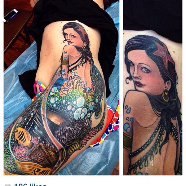 40 desenhos de tatuagem de sereia elegante 15 