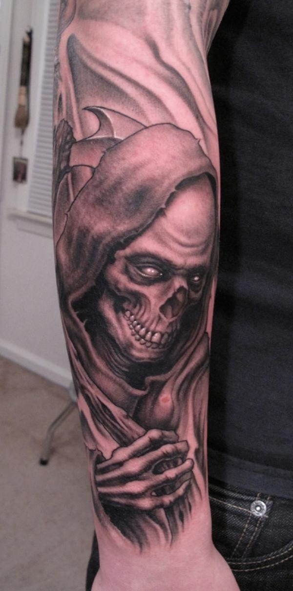 35 Daring Grim Reaper Tattoo Ideas e Significados 1 