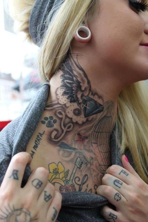 Desenhos de tatuagem de pescoço e idéias18 