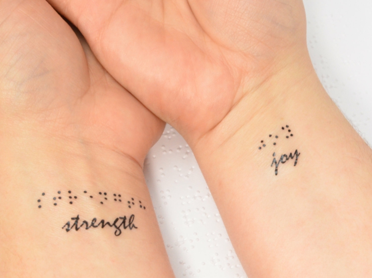 tatuagens braille ideias combinadas 