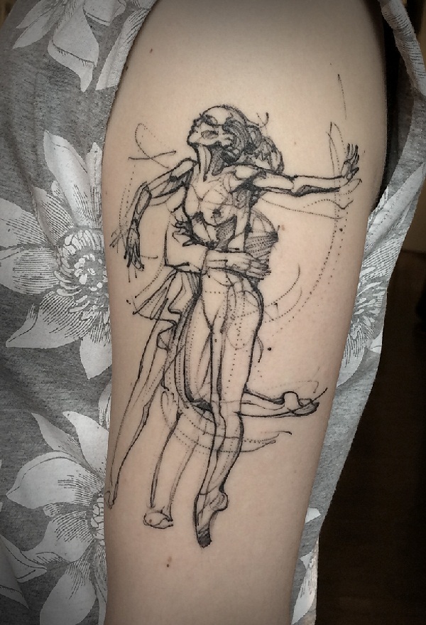 esboço-tatuagens-idéias-ballet-sketchy-no-braço-by-aygul-tattoo 