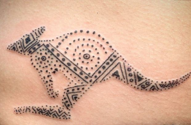 Tatuagem Tribal Canguru Tatuagem Preto 