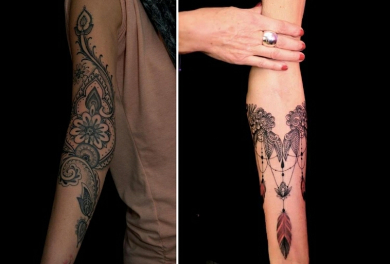 tatuagens de flores com nomes de braços 
