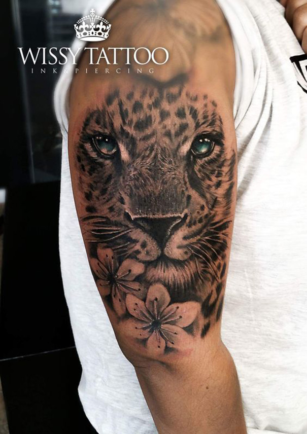 tatuagem de tigre no braço 