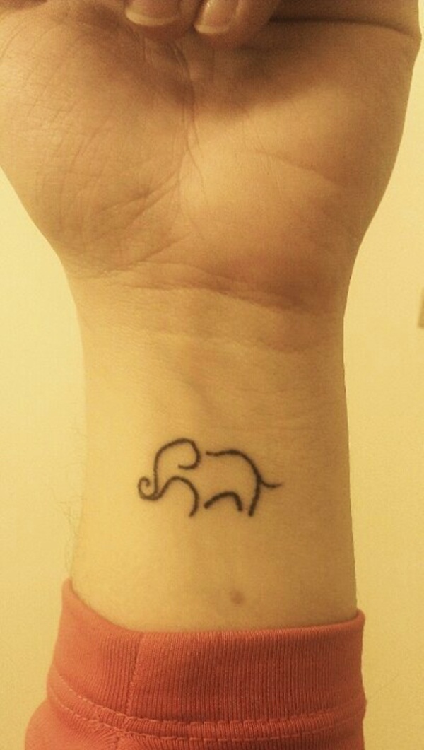 Projetos bonitos do Tattoo do elefante Vectorial minúsculo (54) 