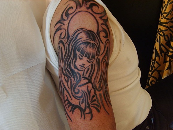 Desenhos de tatuagem de anjo e idéias33 