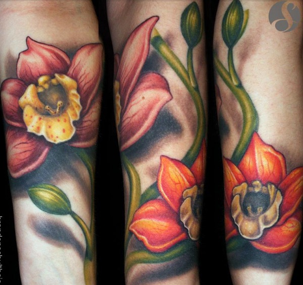 Tatuagem de orquídea 39 