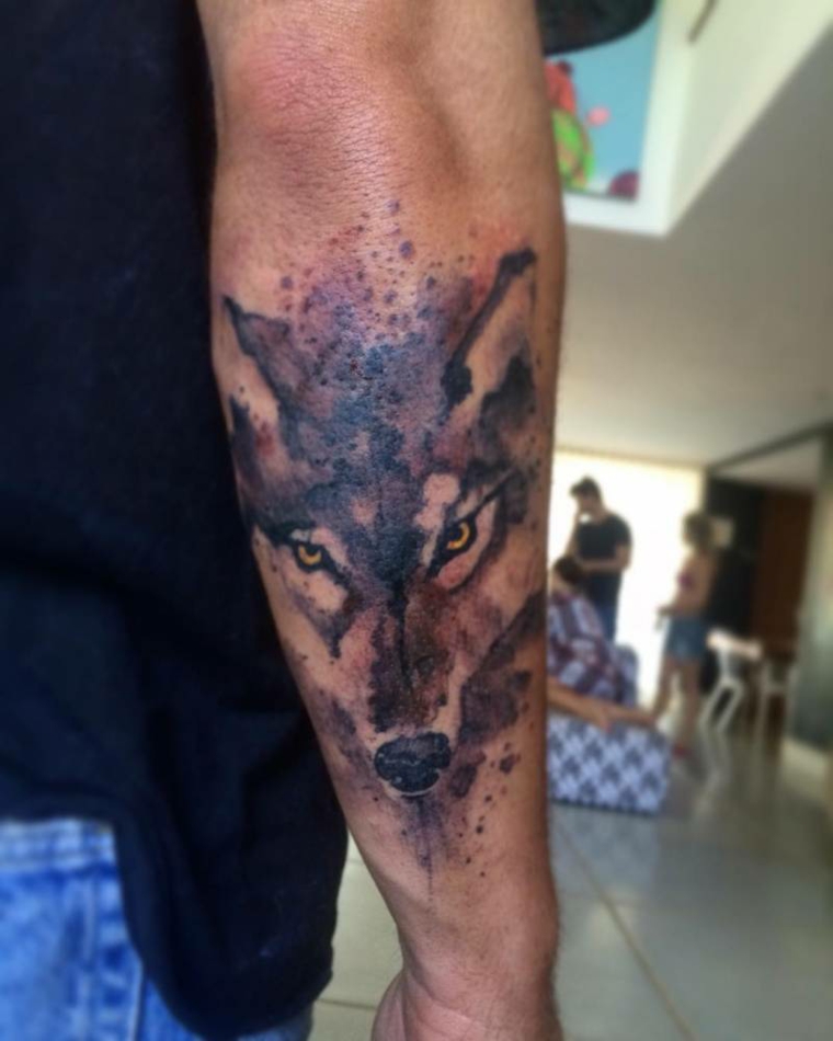tatuagem-lobo-estilo-opções-braço 