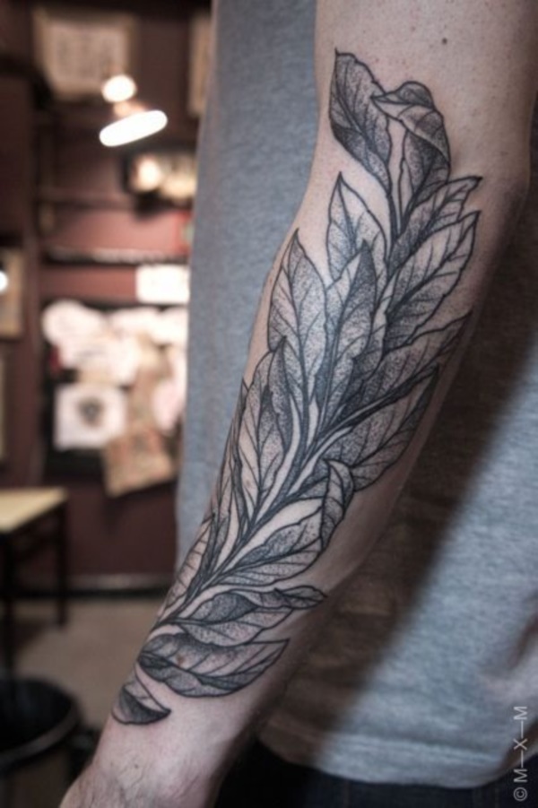 tatuagem de folhas design0571 