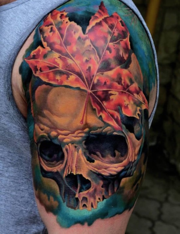 tatuagem de folhas design0631 