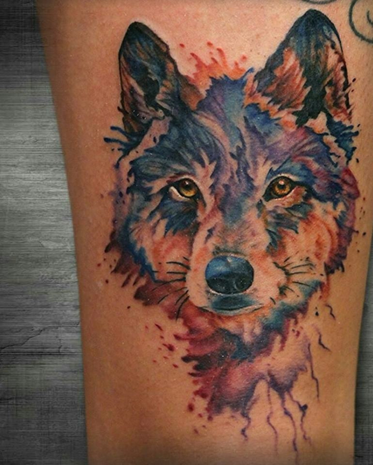 tatuagem-lobo-combinação-cores-design 
