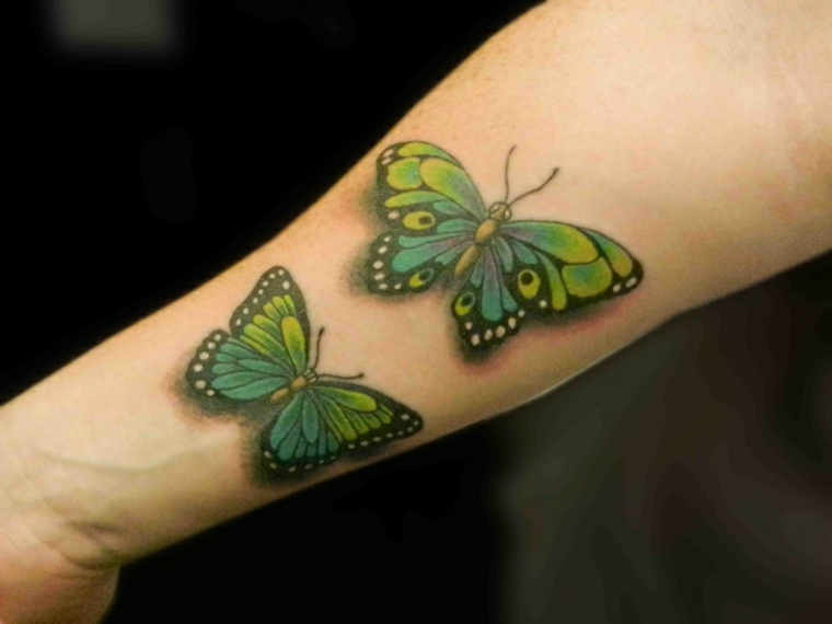 tatuagens com cores de borboletas 