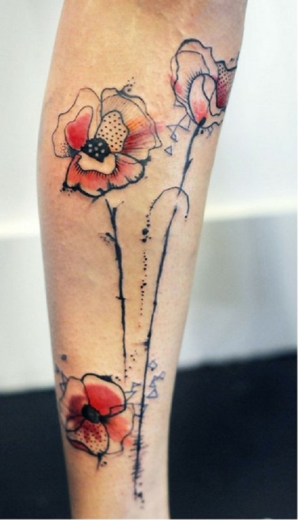 tatuagem de flor de papoula 53 