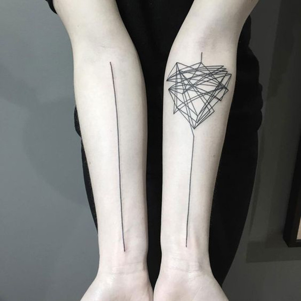 tatuagem abstrata no braço 
