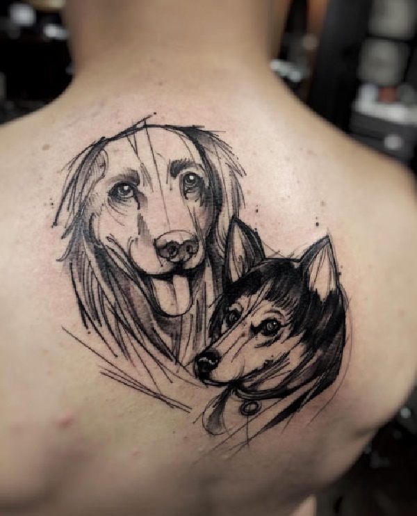 Esboço-tatuagens-idéiasEsboço-estilo-cão-tatuagem 