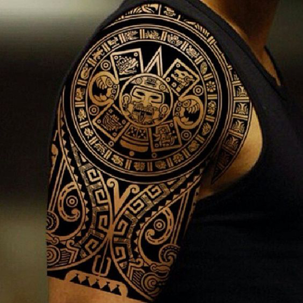 tatuagens tribais maias do sol para homens 
