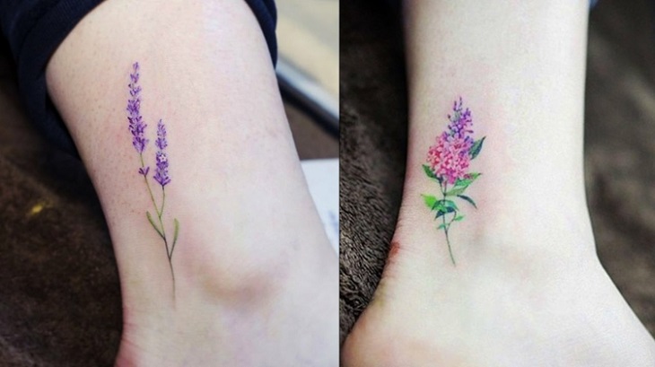 conceito de tatuagens de tornozelo colorido 