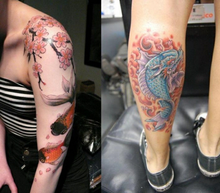 Desenhos de tatuagem de peixe koi 
