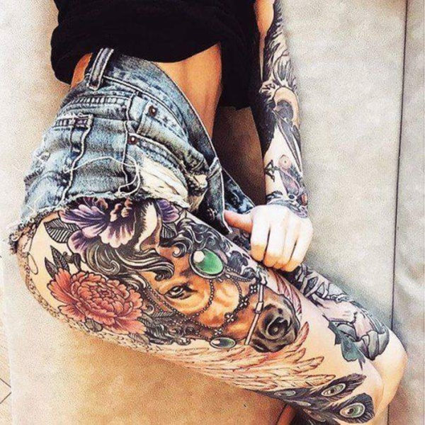 desenhos de tatuagem de perna sexy de mulheres (47) 
