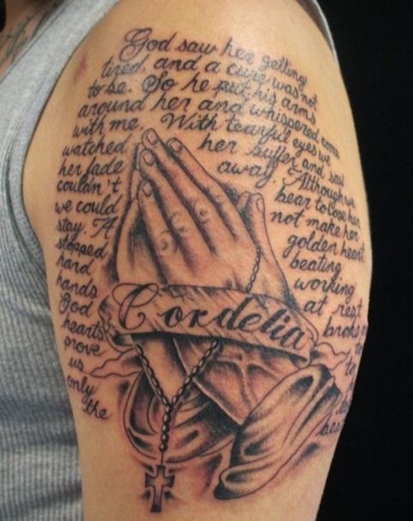 Tatuagem de mão a rezar (19) 