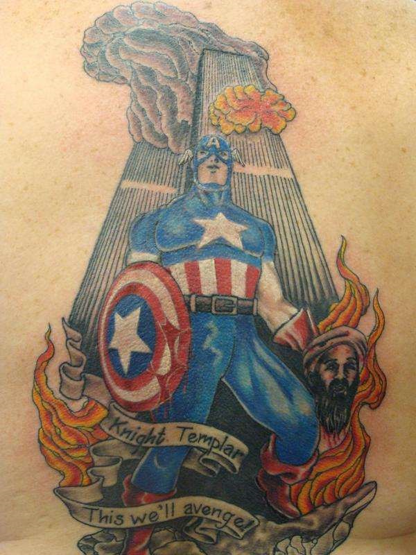 35 desenhos de tatuagem de Capitão América animados 13 