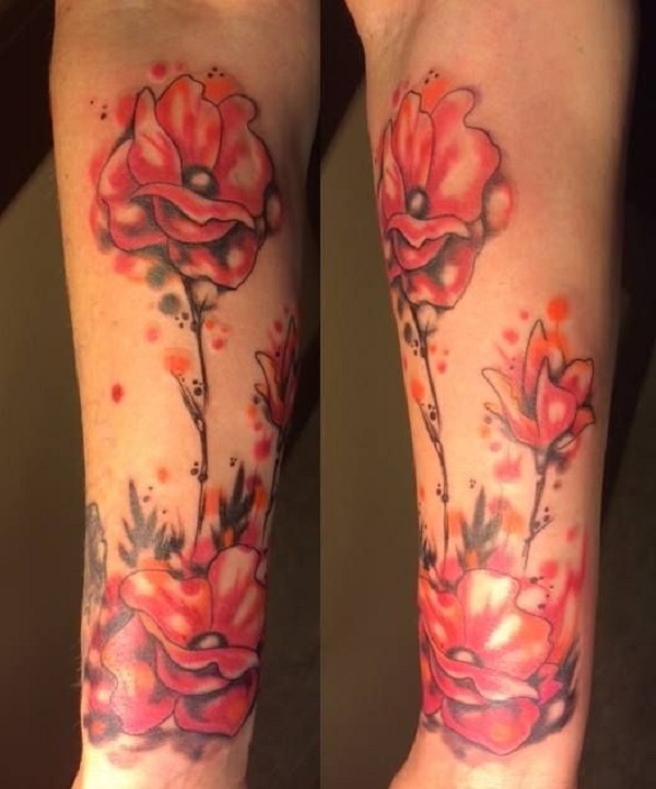 tatuagem de flor de papoula 33 