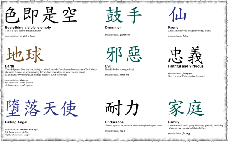 caracteres-chinês-símbolos 