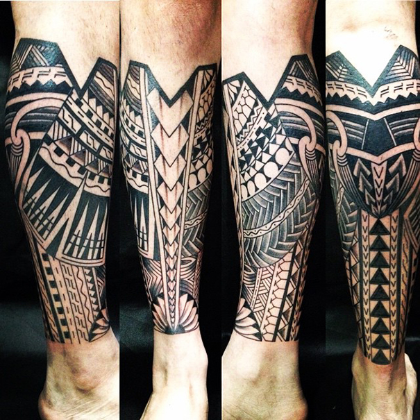 tatuagem samoana tribal no braço 