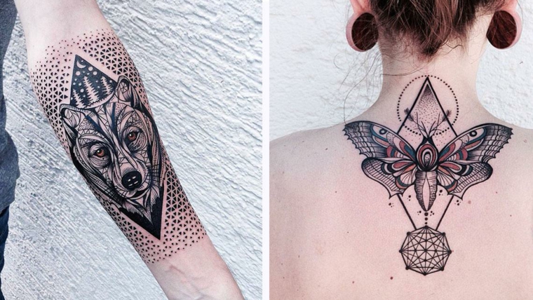 grandes desenhos de tatuagens de geometria 
