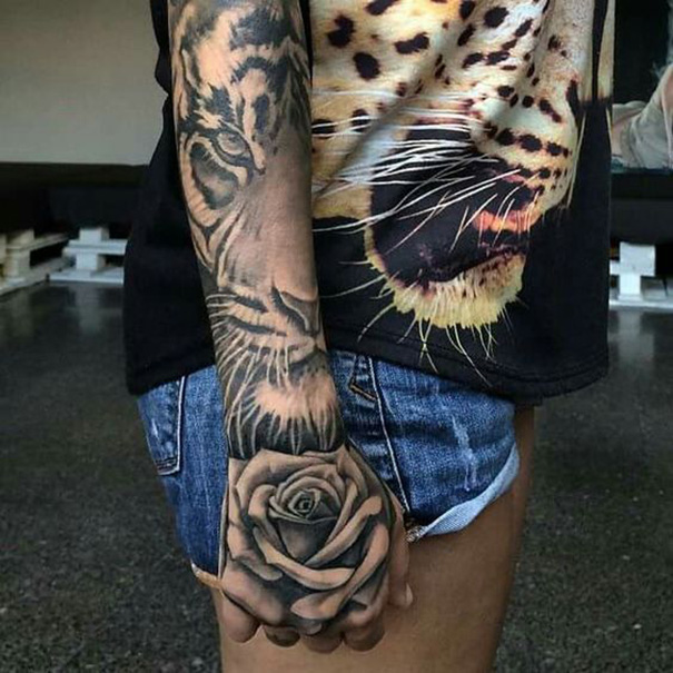 tatuagem de tigre para mulheres 