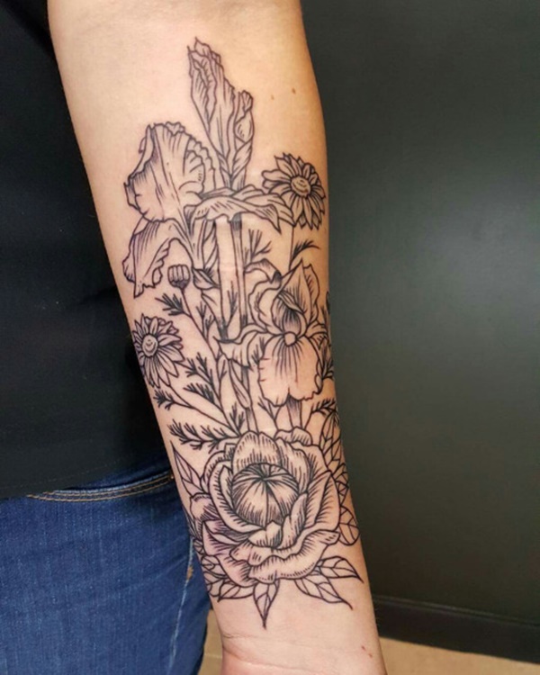 desenhos de tatuagem de flores (57) 