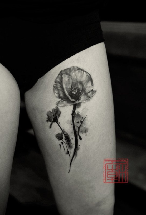 tatuagem de flor de papoula 58 