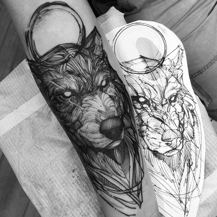 tatuagem-lobo-detalhado-opções-design 